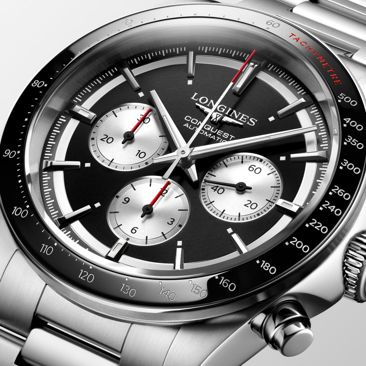 Longines Conquest Chronograph 42mm L3.835.4.52.6 Watch for Men - dial close-up