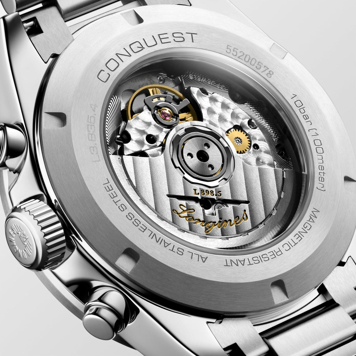 Longines Conquest Chronograph 42mm L3.835.4.72.6 Watch for Men - case-back close-up