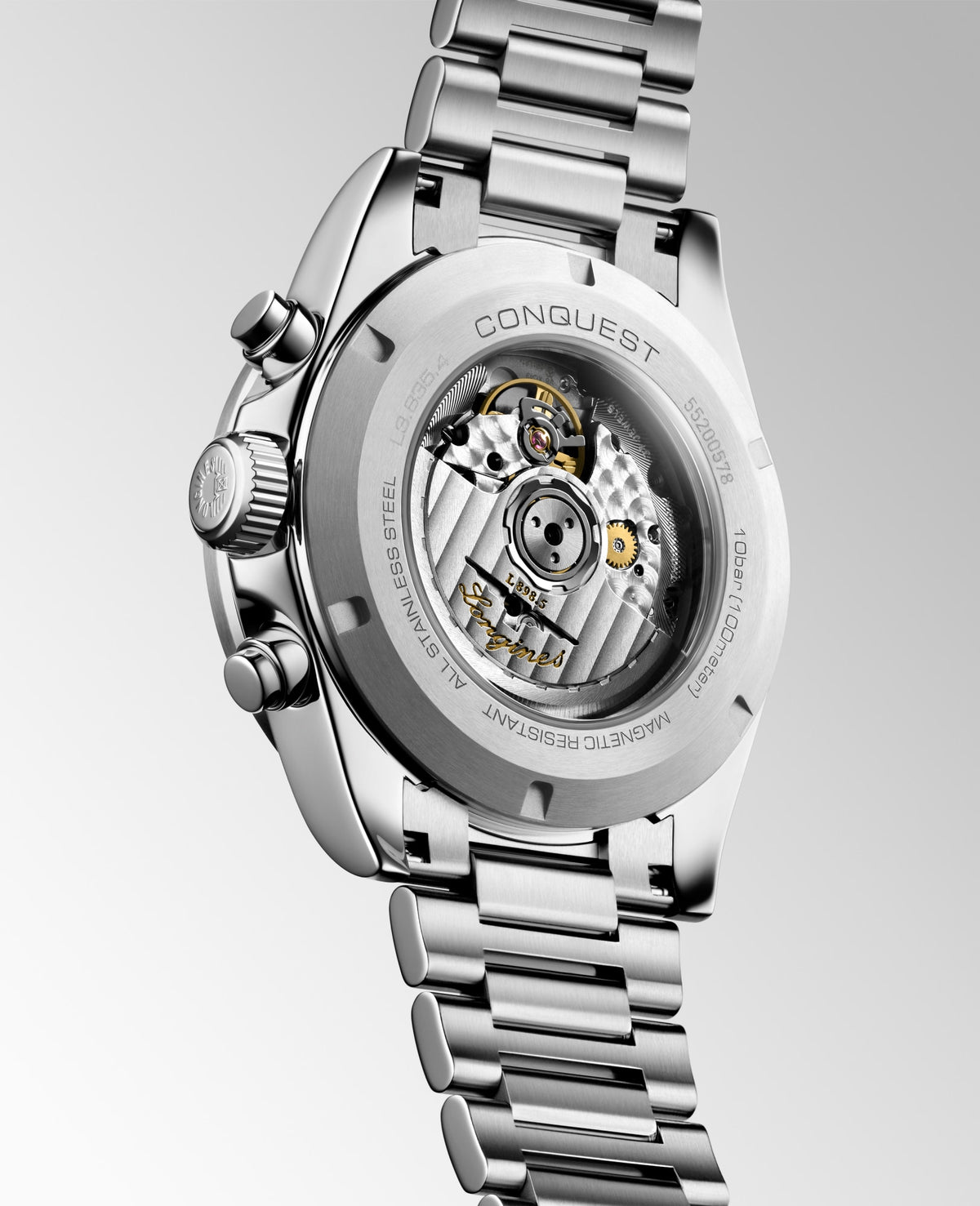 Longines Conquest Chronograph 42mm L3.835.4.92.6 Watch for Men - case-back view