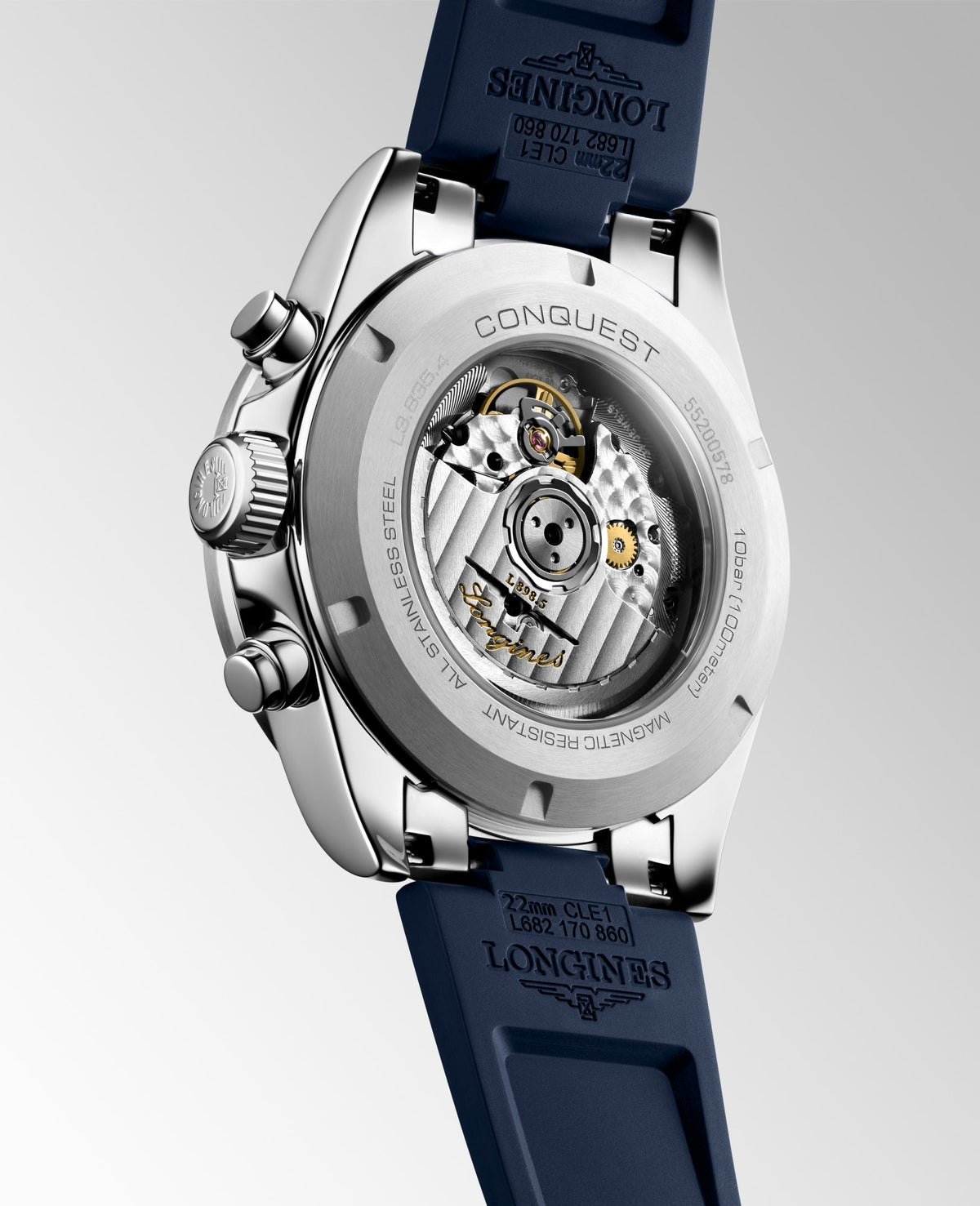 Longines Conquest Chronograph 42mm L3.835.4.98.9 Watch for Men - case-back view