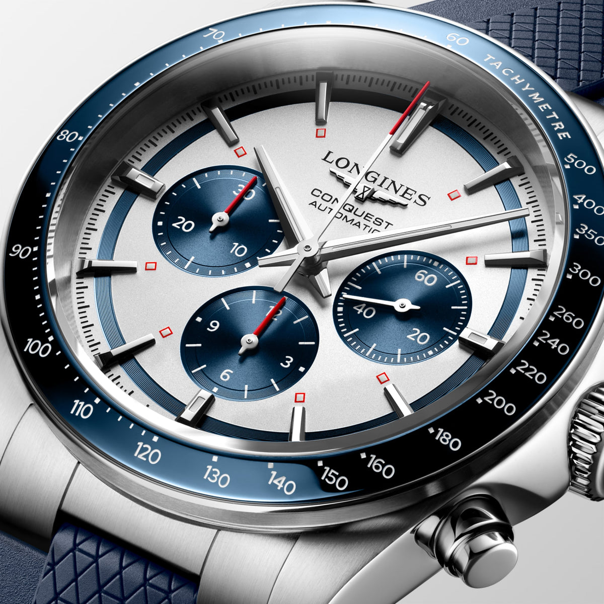 Longines Conquest Chronograph 42mm L3.835.4.98.9 Watch for Men - dial close-up