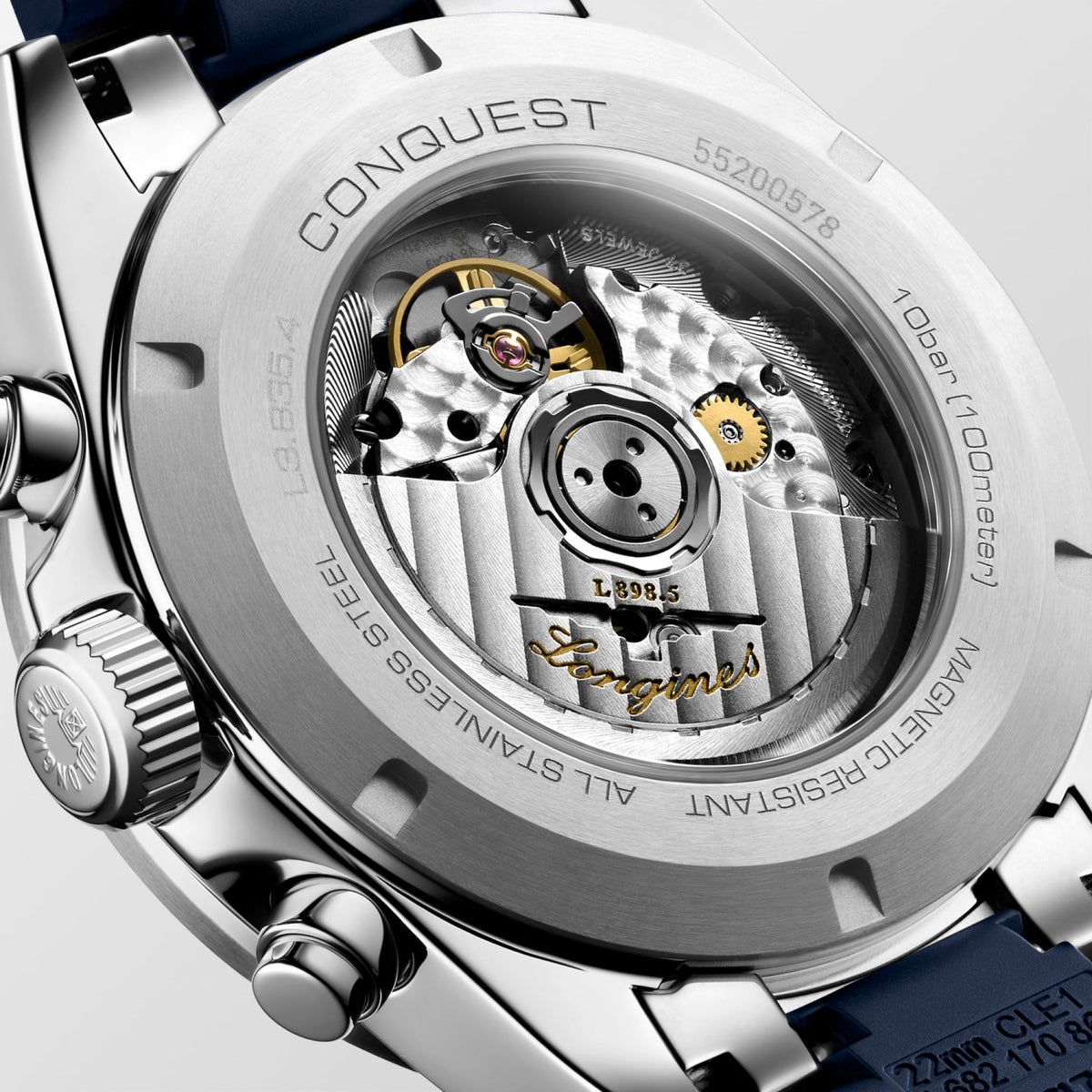 Longines Conquest Chronograph 42mm L3.835.4.98.9 Watch for Men - case-back close-up