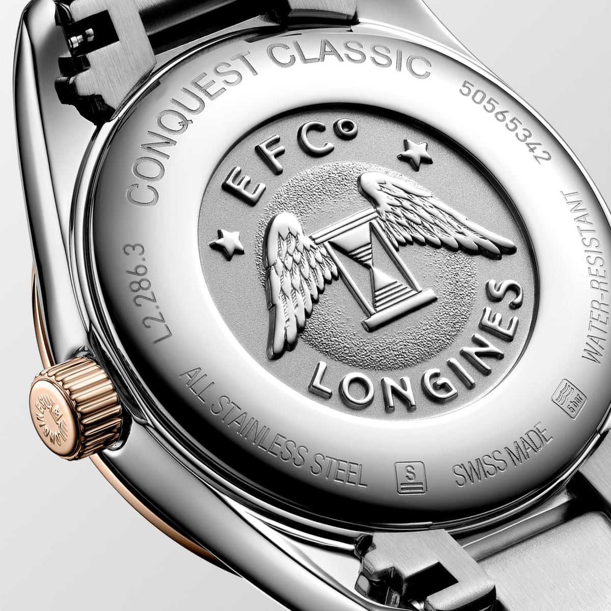 Longines Conquest Classic 29.5mm L2.286.3.72.7 Watch for Women - case-back close-up