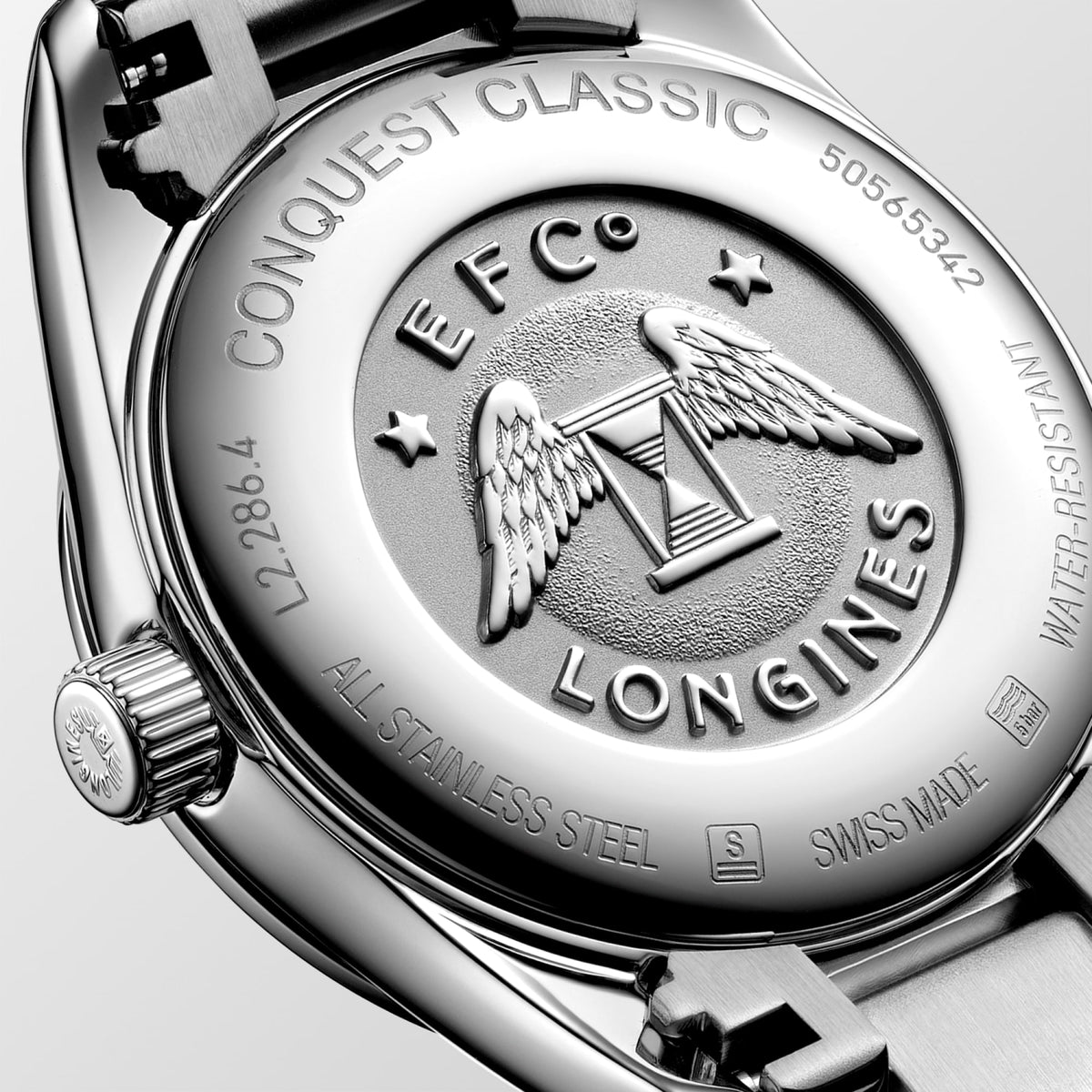Longines Conquest Classic 29.5mm L2.286.4.92.6 Watch for Women - case-back close-up