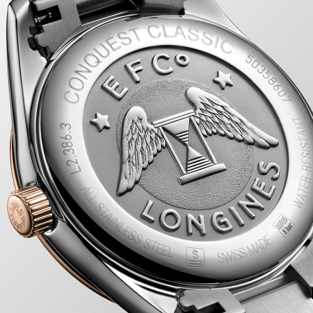 Longines Conquest Classic 34mm L2.386.3.92.7 Watch for Women - case-back close-up