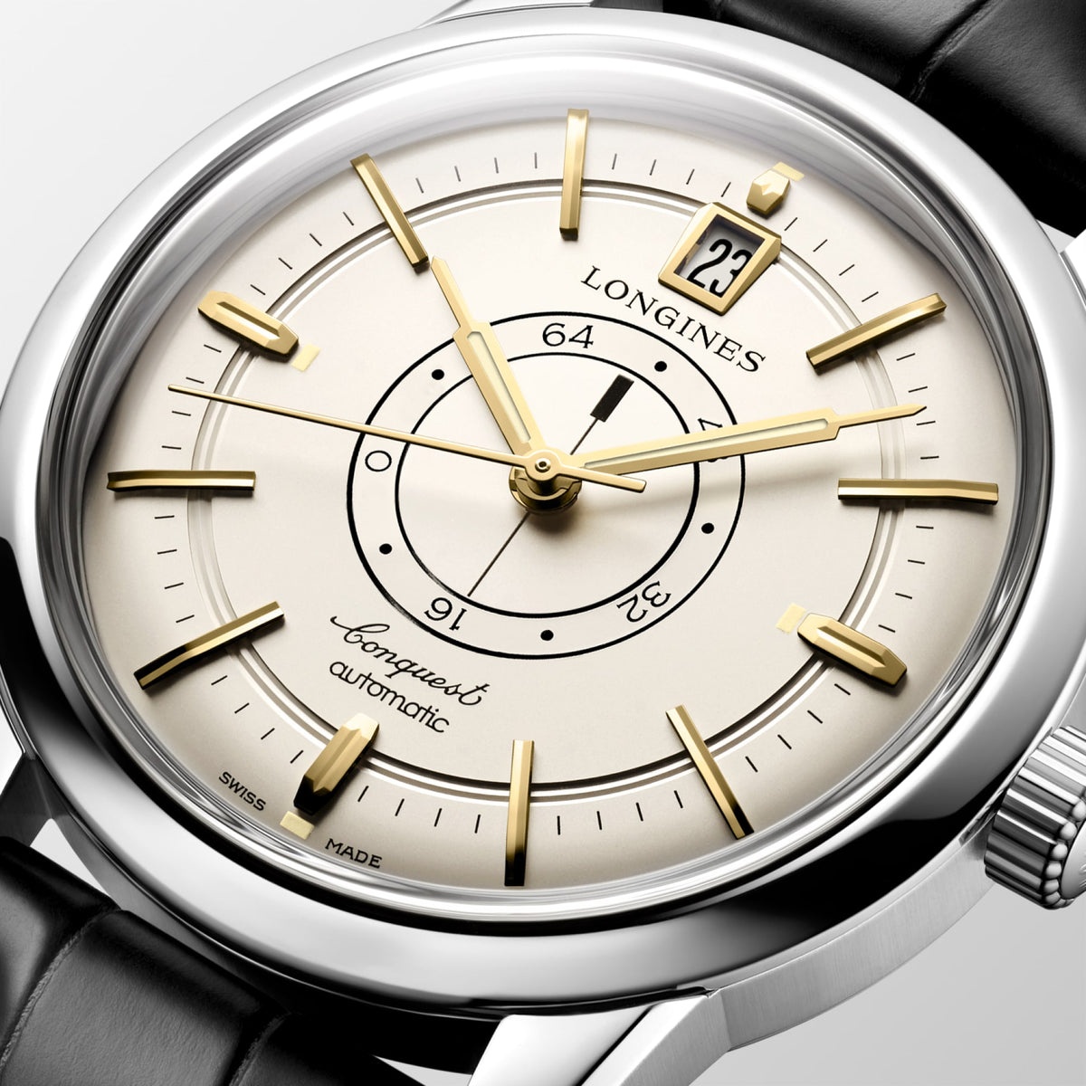 Longines Conquest Heritage Central Power Reserve 38mm L1.648.4.78.2 Unisex Watch - dial close-up