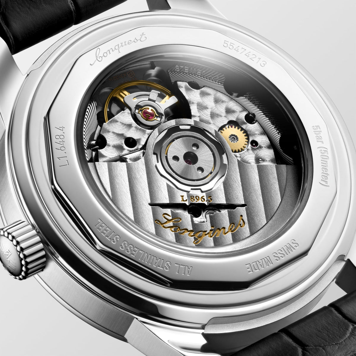 Longines Conquest Heritage Central Power Reserve 38mm L1.648.4.78.2 Unisex Watch - case-back close-up