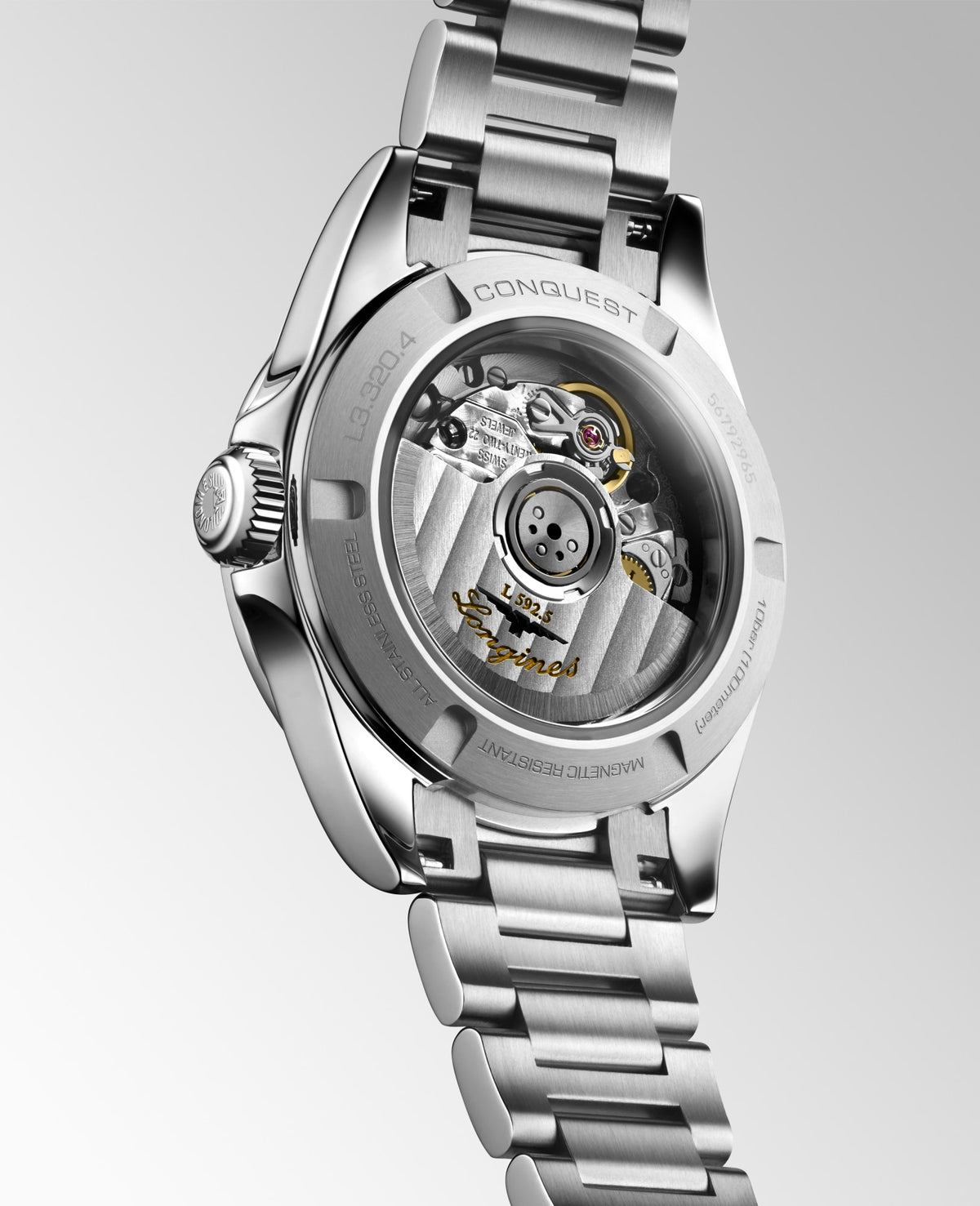 Longines Conquest 30mm L3.320.4.97.6 Watch for Women - case-back view