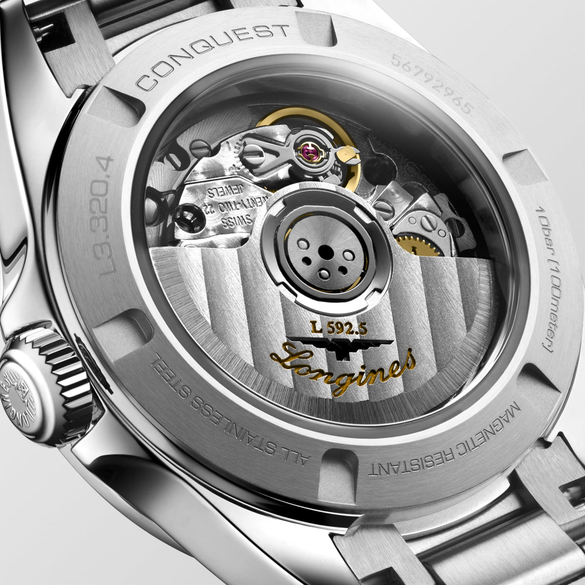 Longines Conquest 30mm L3.320.4.97.6 Watch for Women - case-back close-up