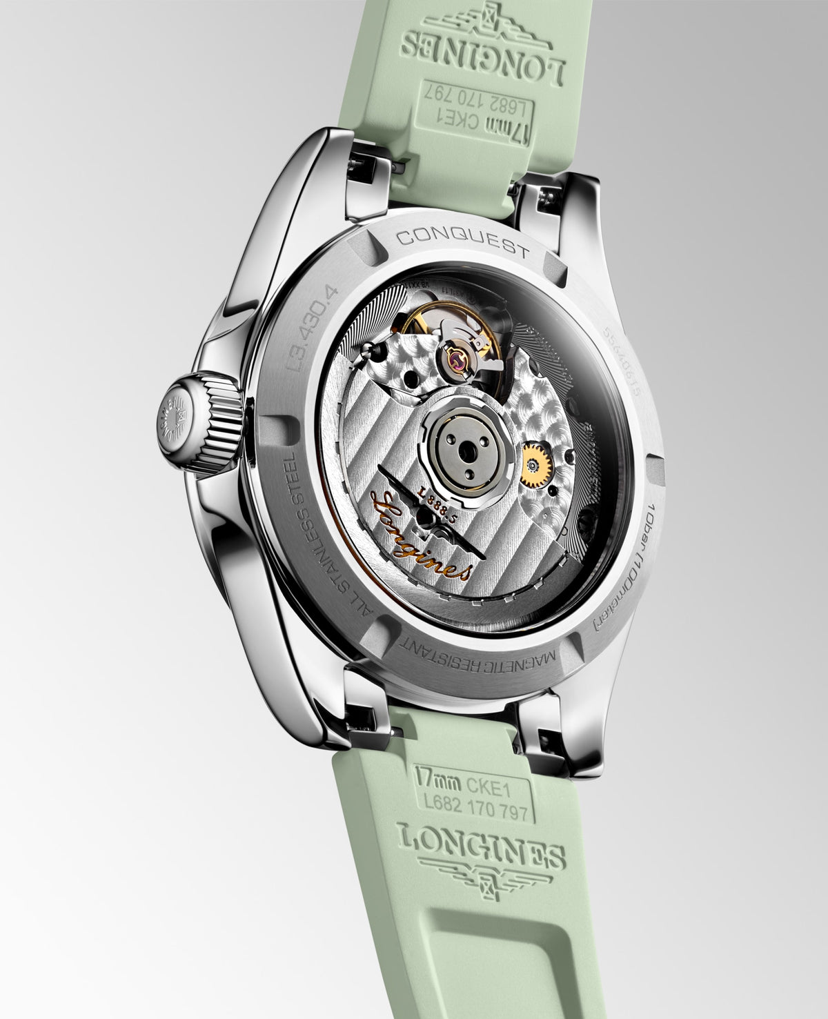Longines Conquest 34mm L3.430.4.02.9 Watch for Women - case-back view