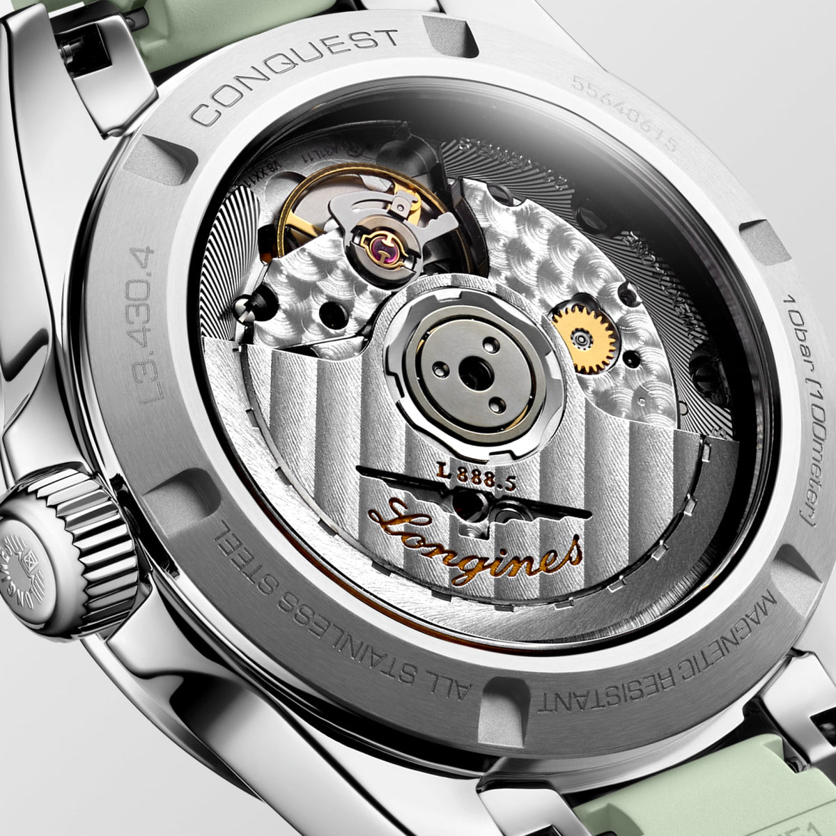 Longines Conquest 34mm L3.430.4.02.9 Watch for Women - case-back close-up