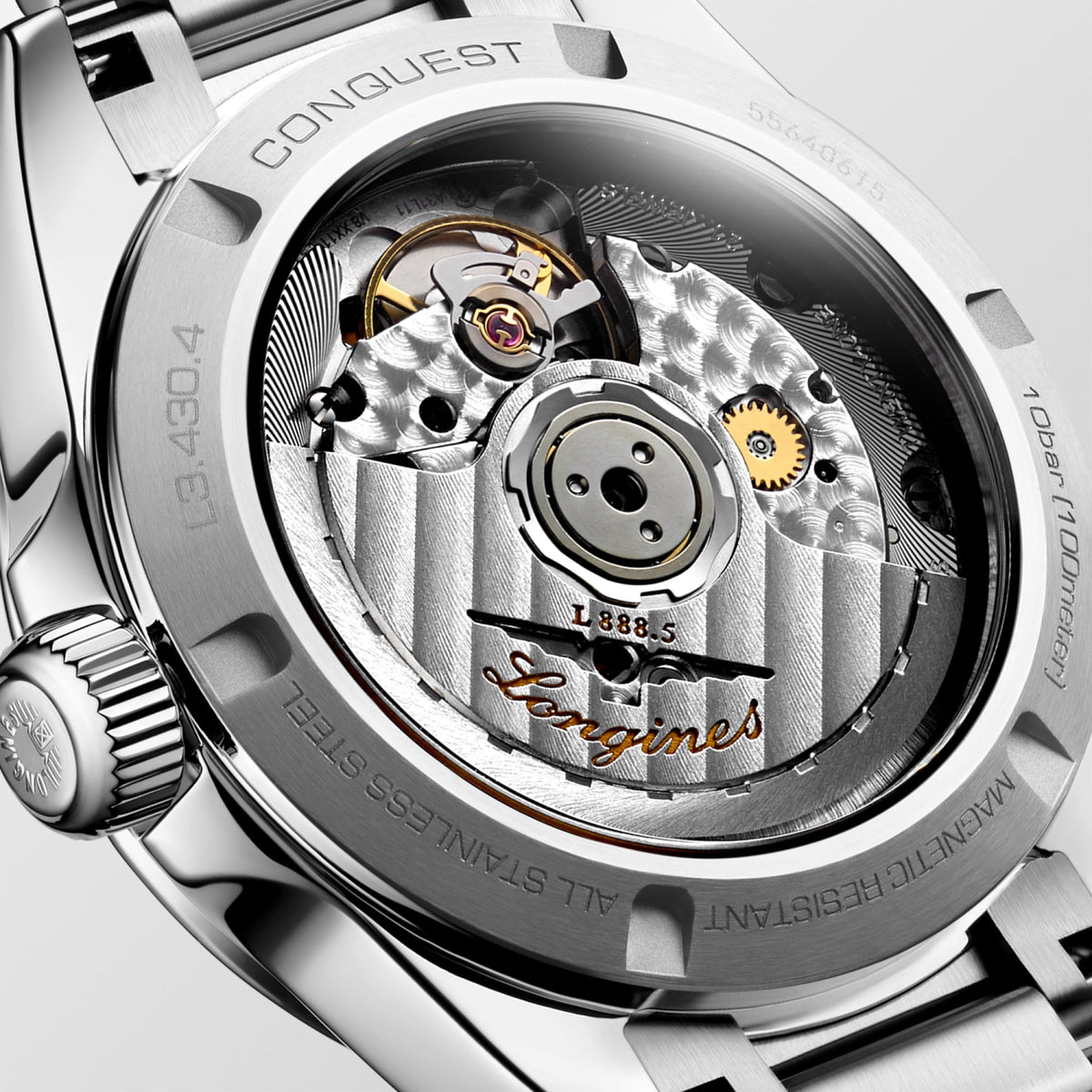 Longines Conquest 34mm L3.430.4.92.6 Watch for Women - case-back close-up
