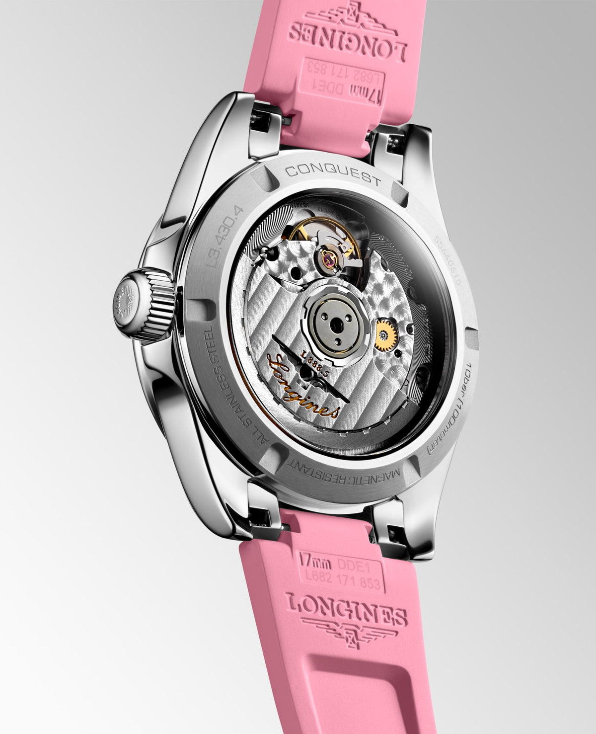 Longines Conquest 34mm L3.430.4.99.9 Watch for Women - case-back view