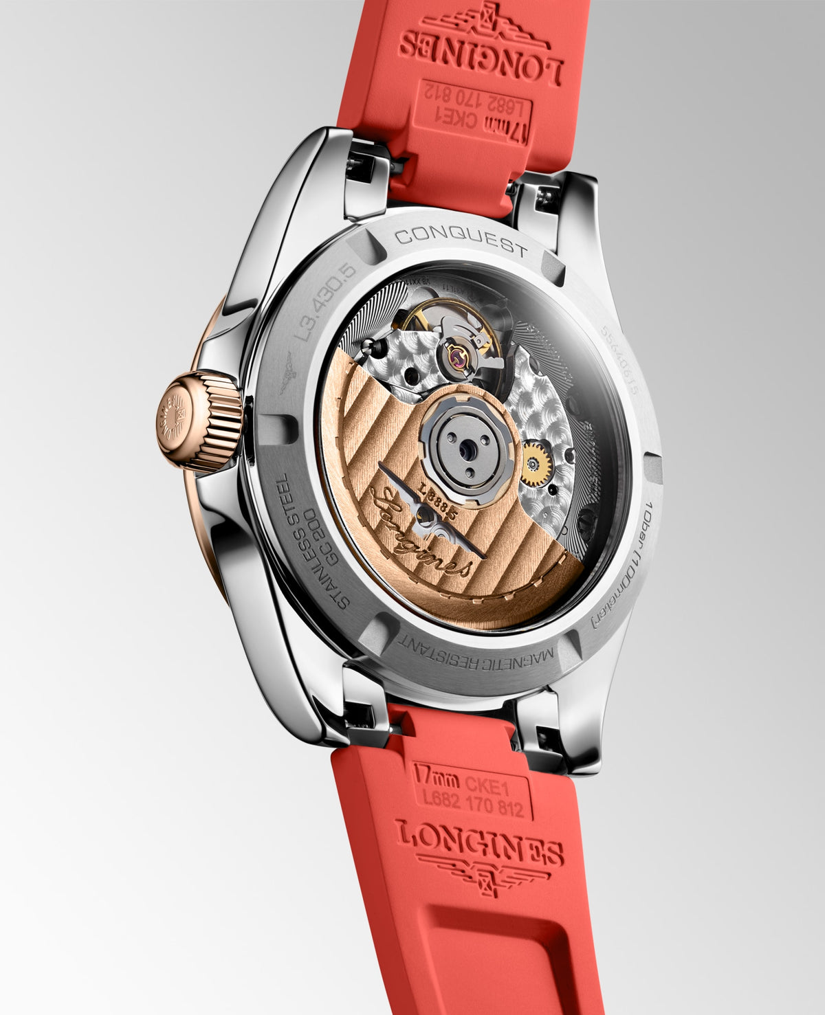 Longines Conquest 34mm L3.430.5.72.9 Watch for Women - case-back view
