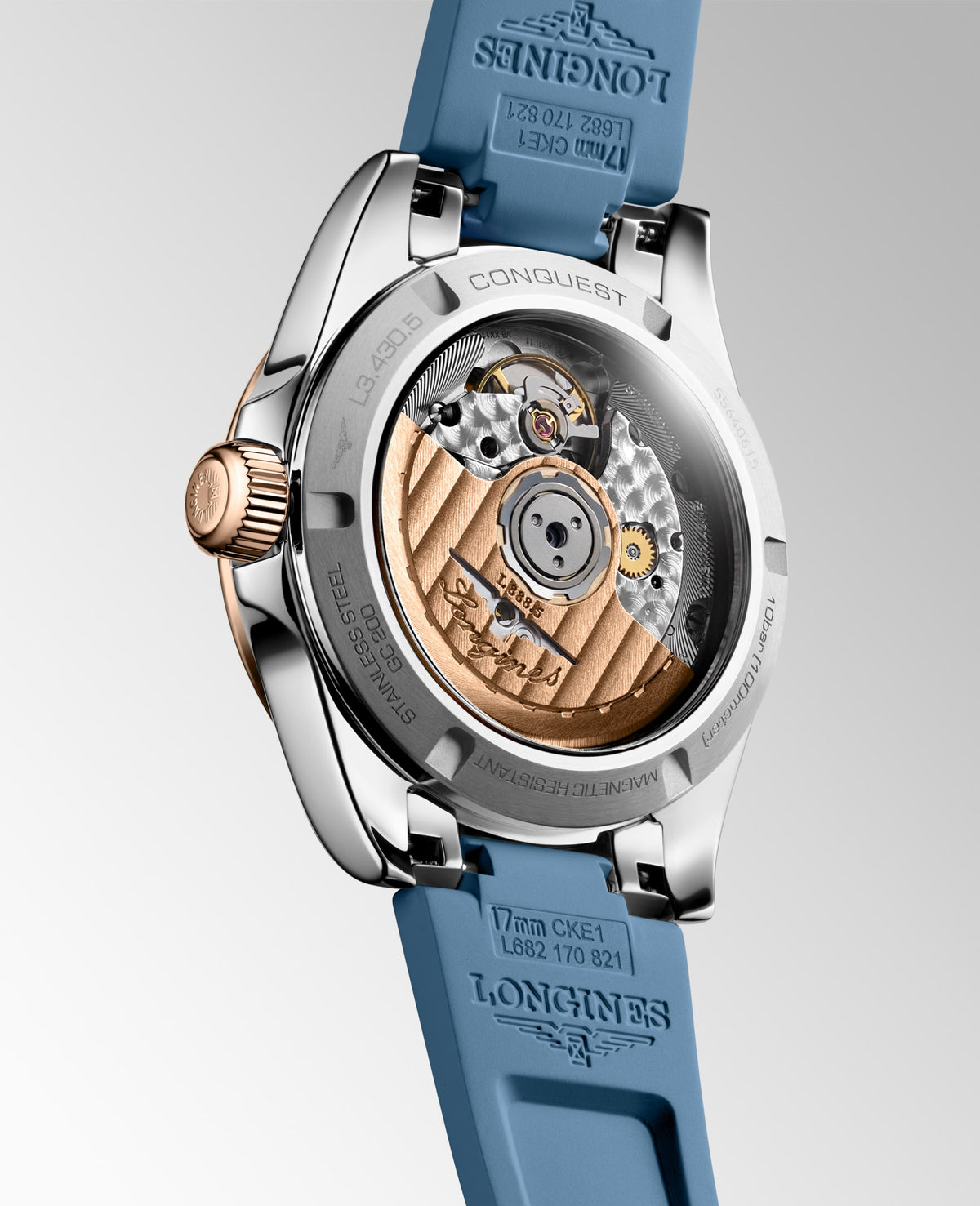 Longines Conquest 34mm L3.430.5.92.9 Watch for Women - case-back view