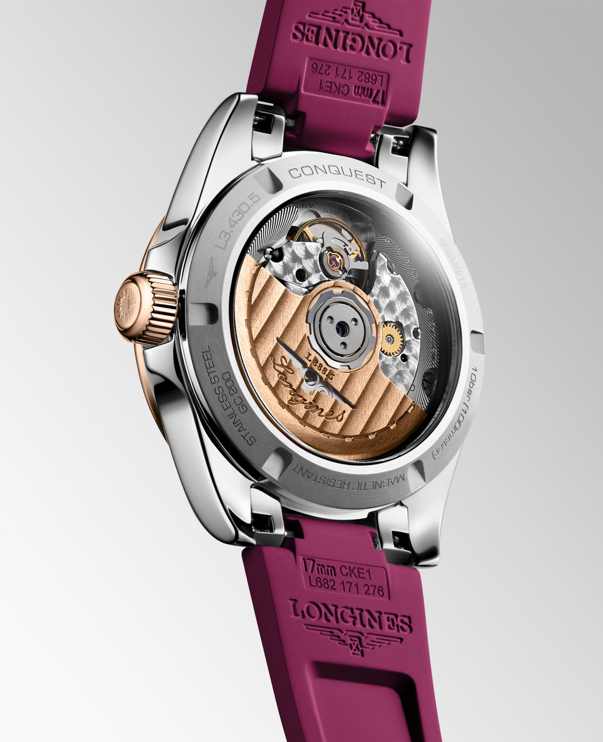 Longines Conquest 34mm L3.430.5.98.9 Watch for Women - case-back view