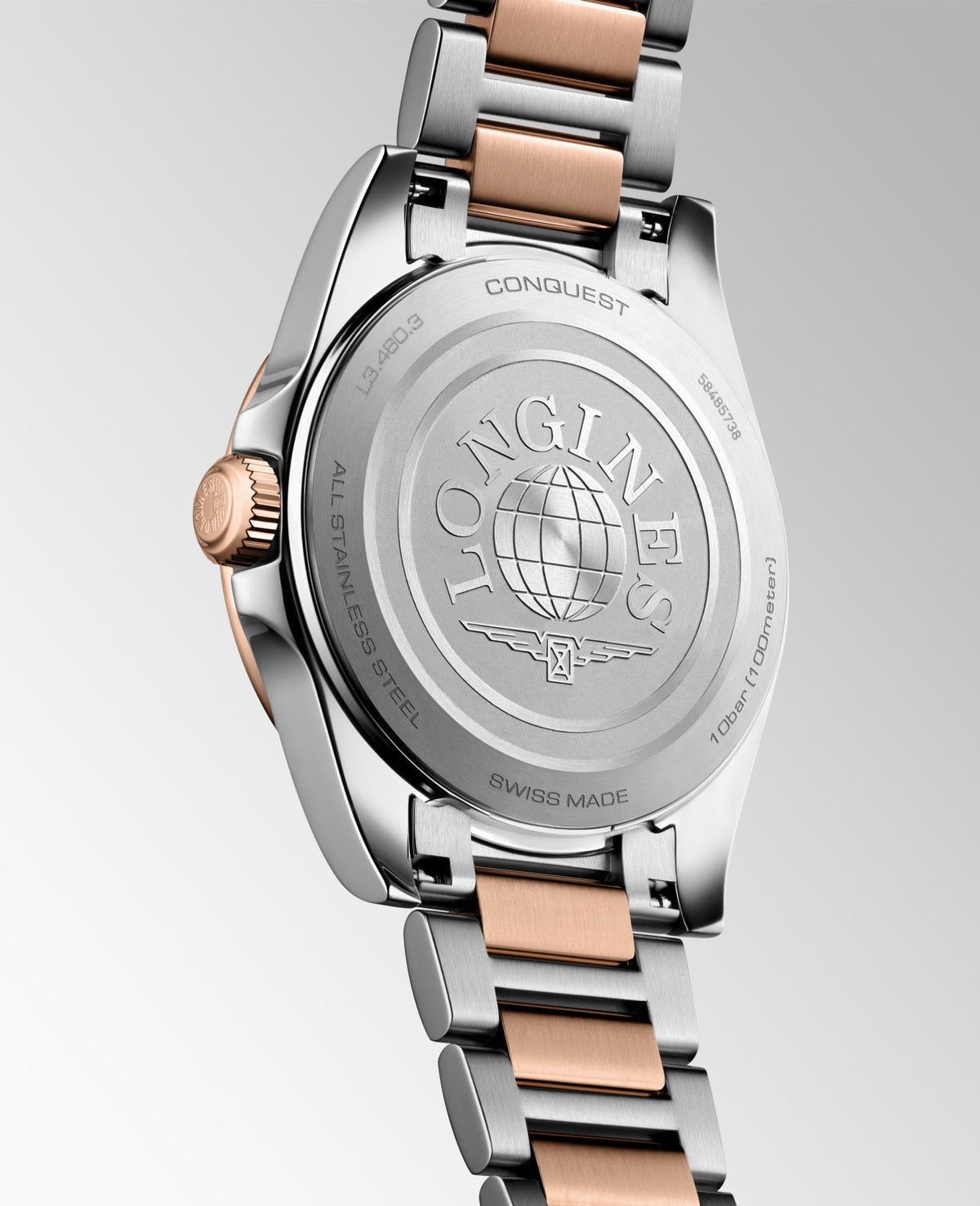 Longines Conquest 34mm L3.460.3.18.7 Watch for Women - case-back view