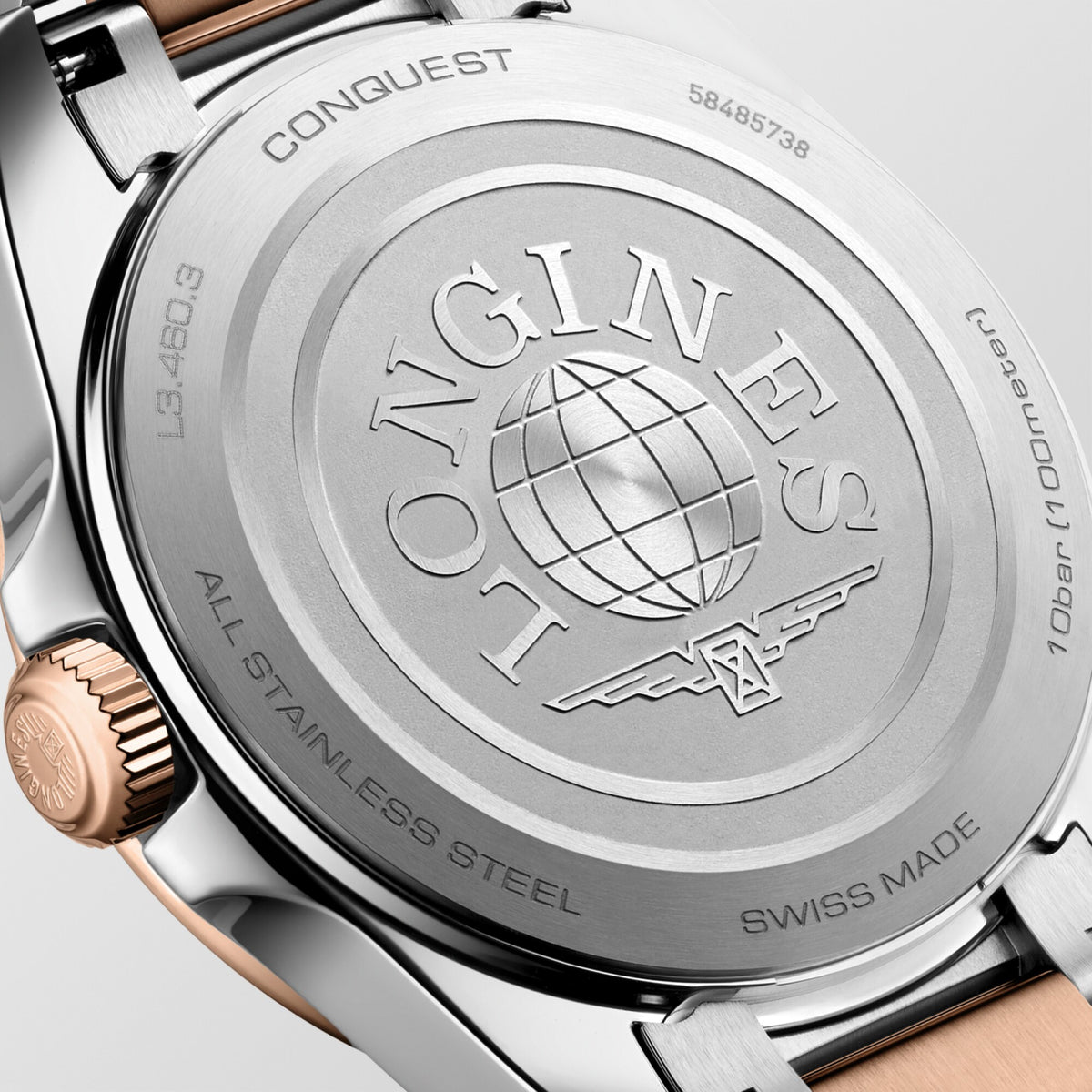 Longines Conquest 34mm L3.460.3.18.7 Watch for Women - case-back close-up