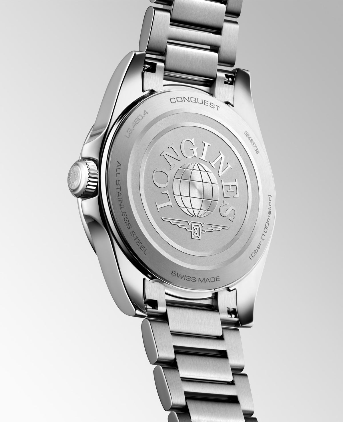 Longines Conquest 34mm L3.460.4.92.6 Watch for Women - case-back view