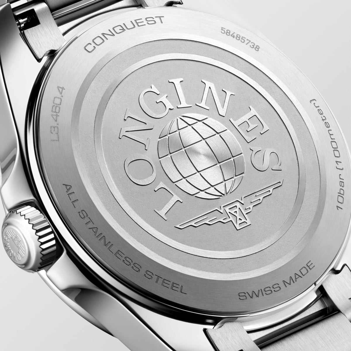 Longines Conquest 34mm L3.460.4.92.6 Watch for Women - case-back close-up