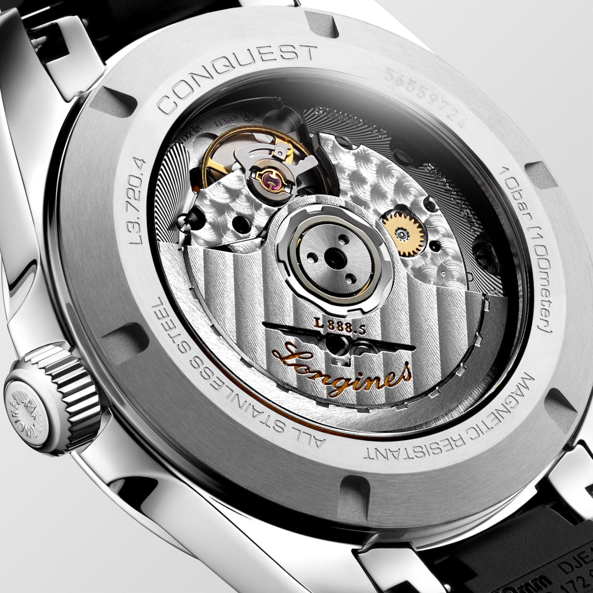 Longines Conquest 38mm L3.720.4.52.9 Unisex Watch - case-back close-up