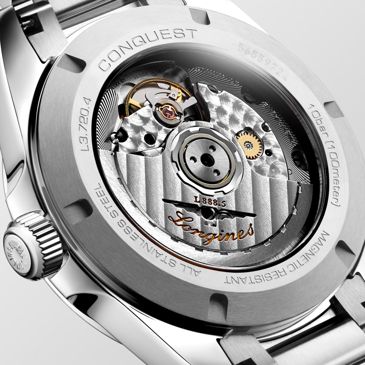 Longines Conquest 38mm L3.720.4.62.6 Unisex Watch - case-back close-up