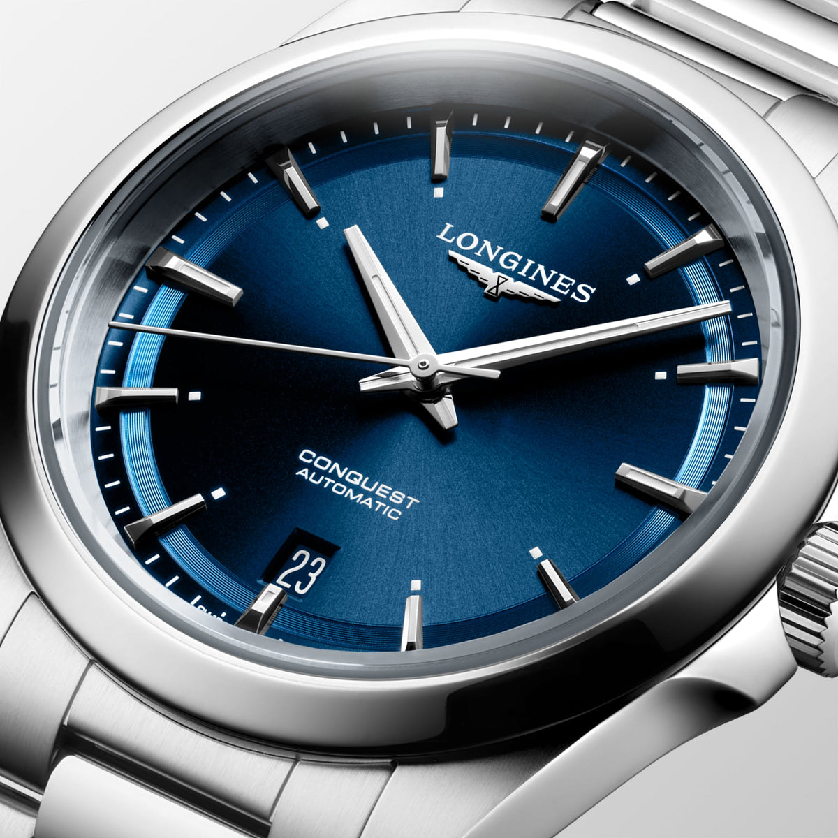 Longines Conquest 38mm L3.720.4.92.6 Unisex Watch - dial close-up