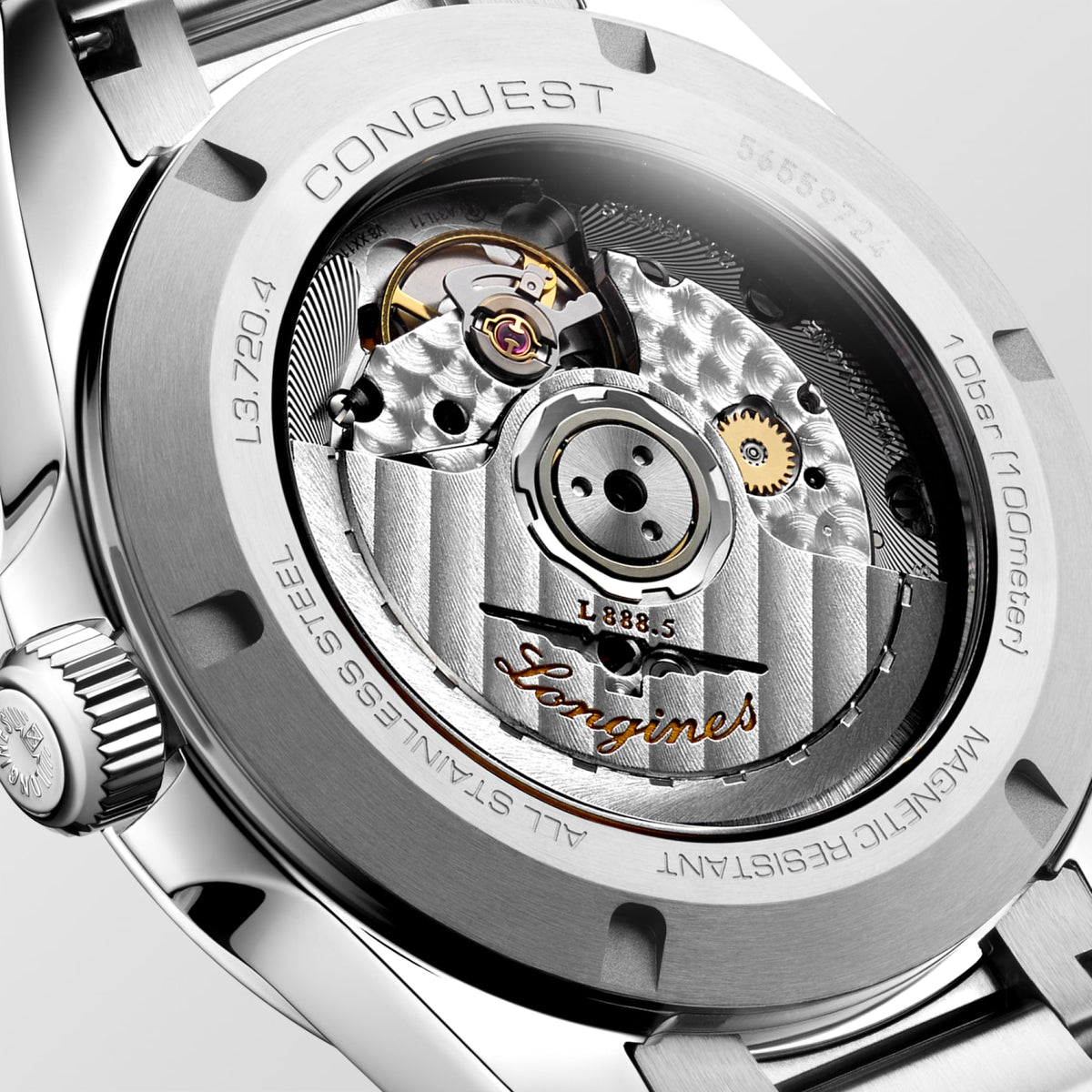 Longines Conquest 38mm L3.720.4.92.6 Unisex Watch - case-back close-up