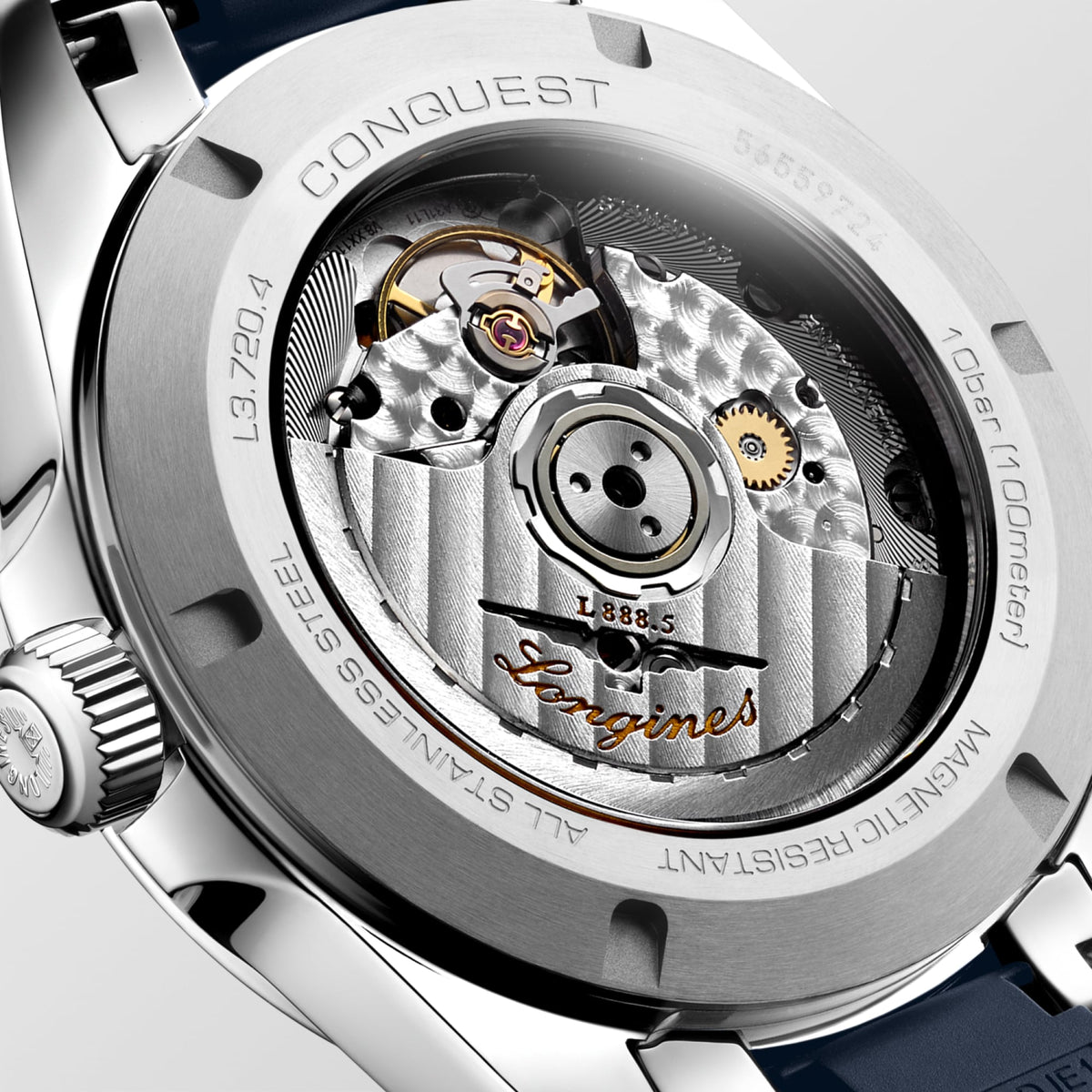 Longines Conquest 38mm L3.720.4.92.9 Unisex Watch - case-back close-up