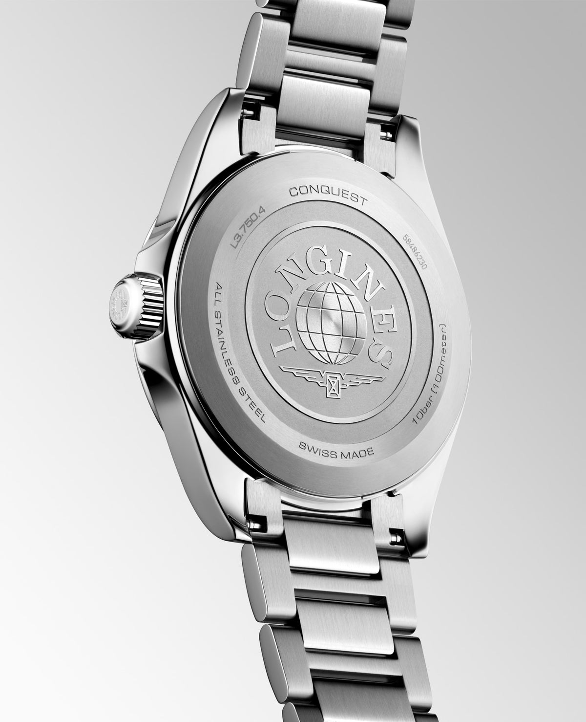 Longines Conquest 38mm L3.750.4.92.6 Unisex Watch - case-back view