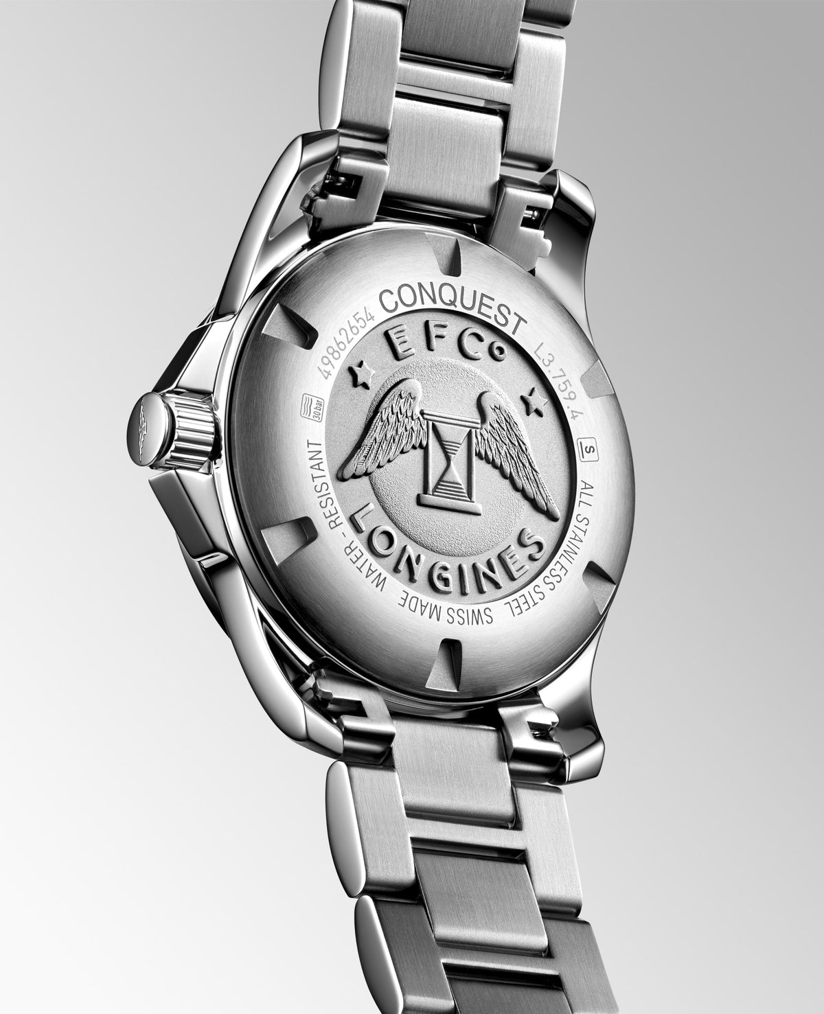 Longines Conquest 41mm L3.759.4.58.6 Watch for Men - case-back view