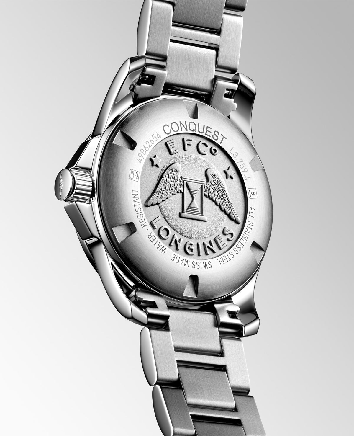 Longines Conquest 41mm L3.759.4.76.6 Watch for Men - case-back view