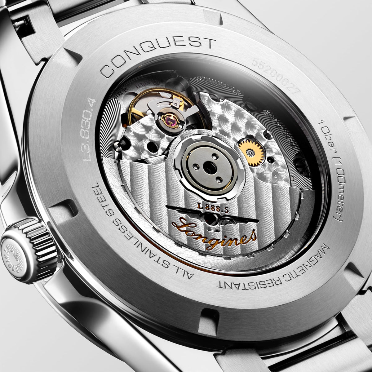 Longines Conquest 41mm L3.830.4.52.6 Watch for Men - case-back close-up