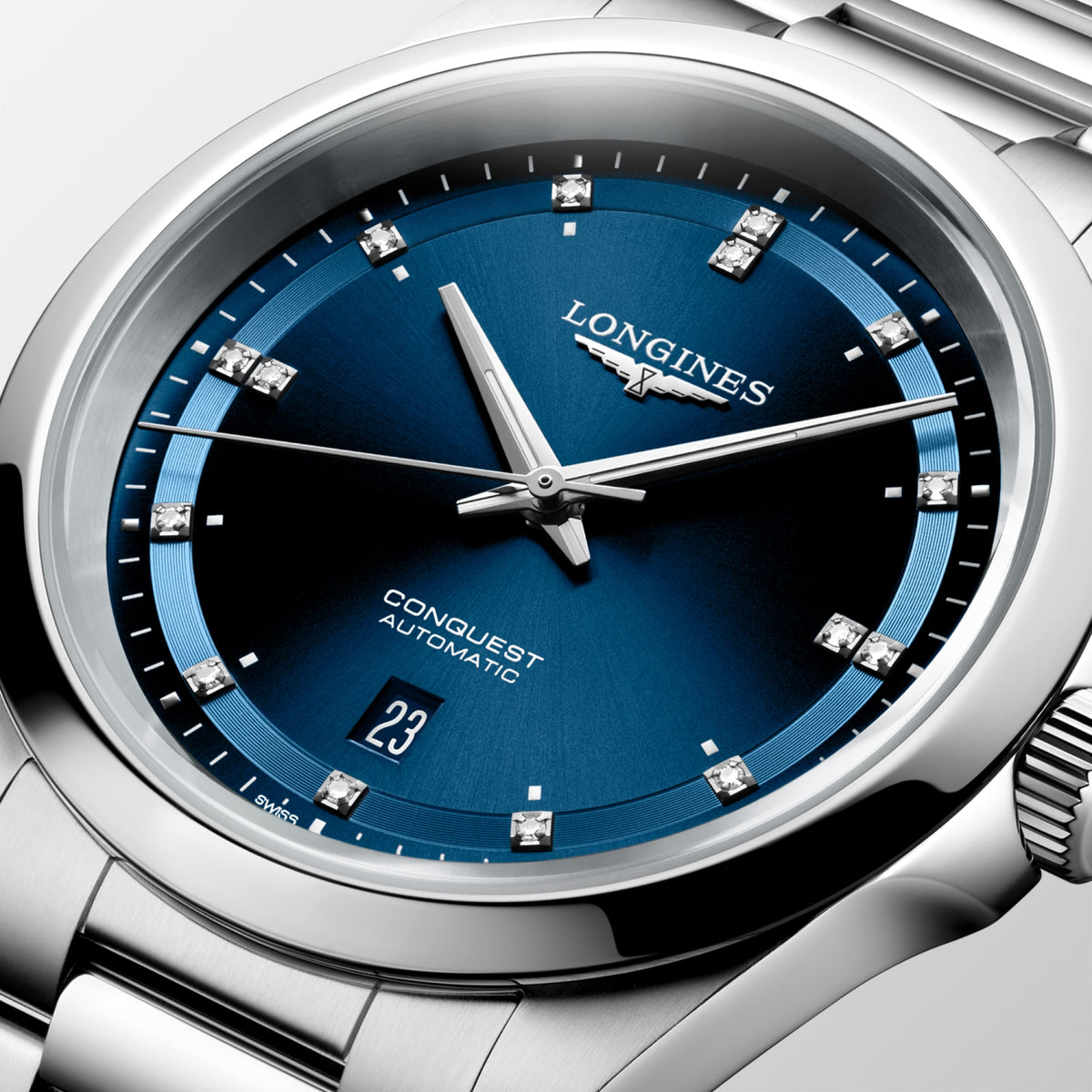 Longines Conquest 41mm L3.830.4.97.6 Watch for Men - dial close-up