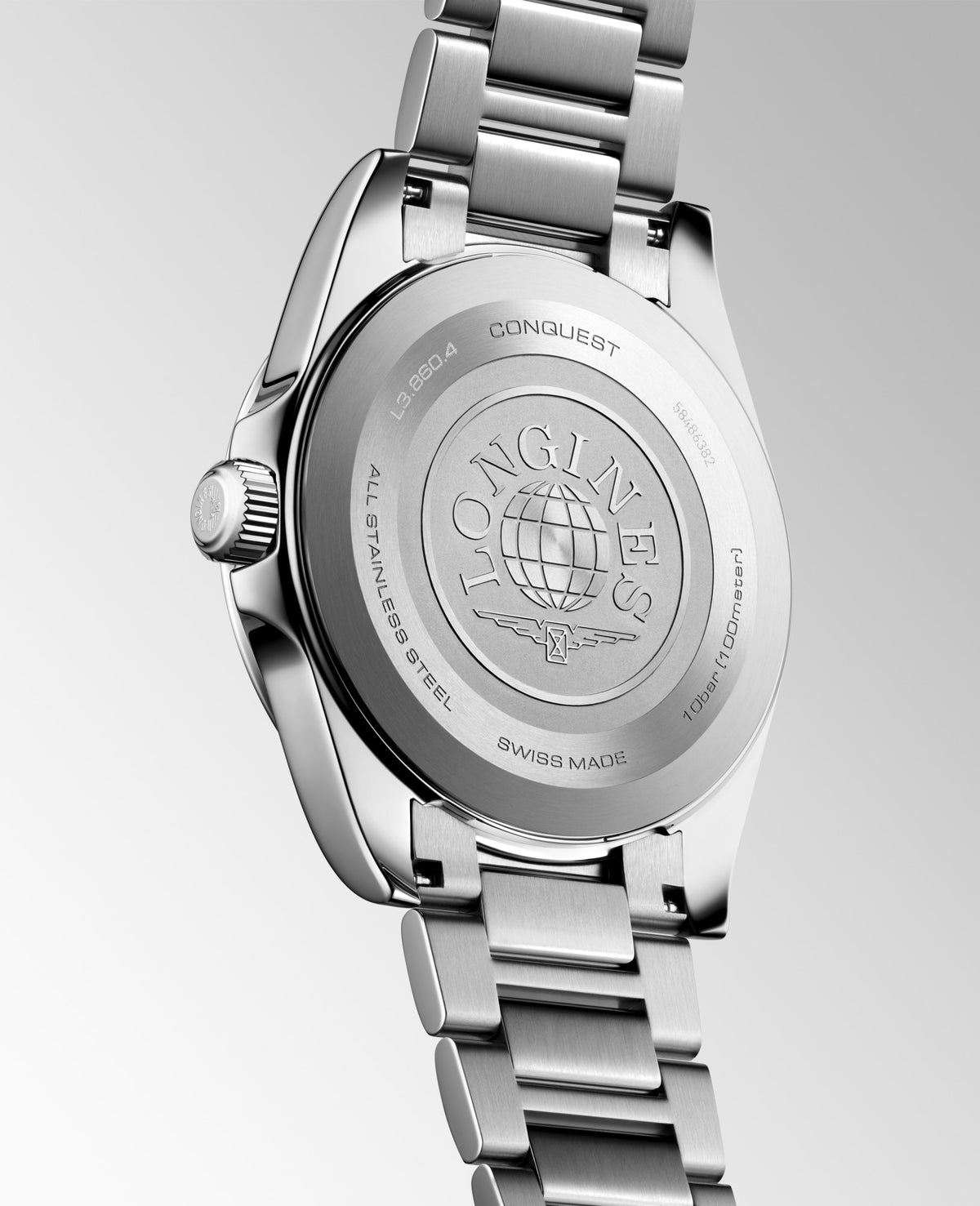 Longines Conquest 41mm L3.860.4.52.6 Watch for Men - case-back view