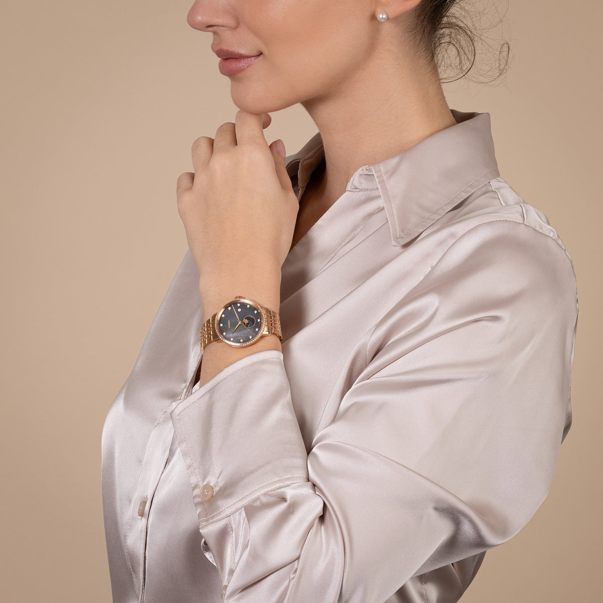 Rado Coupole Diamonds Moonphase R22885903 – shown on the wrist