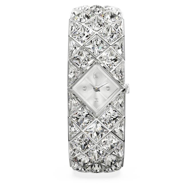 Curiosa Bangle watch Crystal bracelet, Silver tone, Stainless steel
