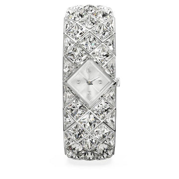 Curiosa Bangle watch Crystal bracelet, Silver tone, Stainless steel