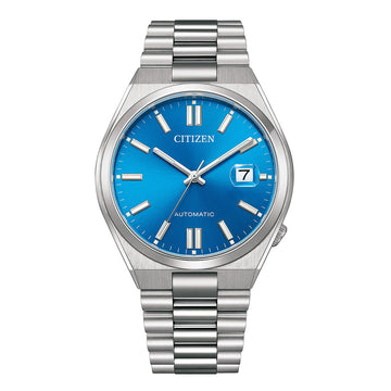 CITIZEN AUTOMATIC GENTS WATCH PANTONE GLOWING BLUE DIAL - NJ0158-89L