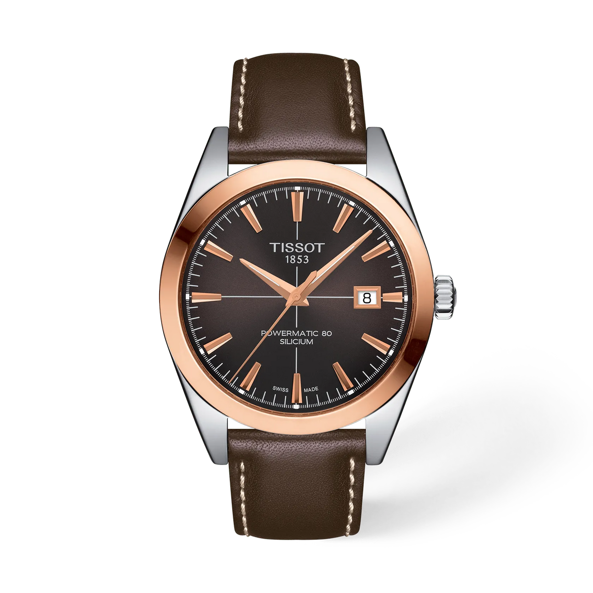 Tissot Gentleman Gold bezel 40mm T927.407.46.291.00 Watch for Men - front view