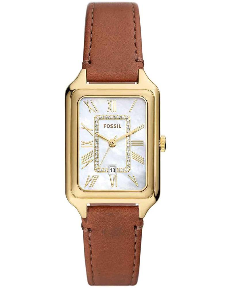 FOSSIL Raquel Three-Hand Date Medium Brown Leather Watch