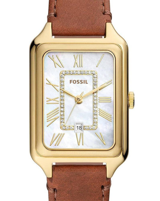 FOSSIL Raquel Three-Hand Date Medium Brown Leather Watch
