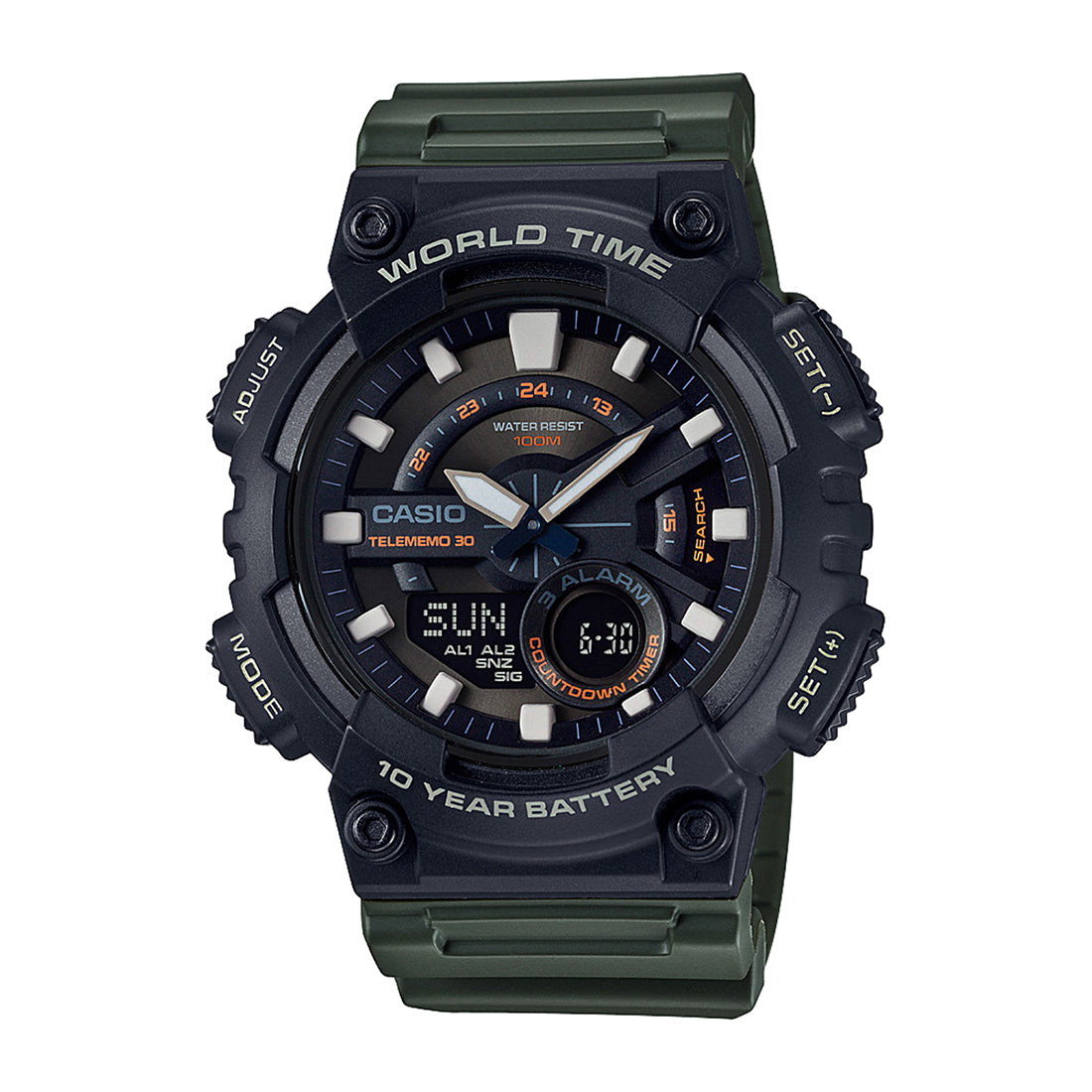 Casio AEQ-110W-3AV Analogue-Digital Unisex Watch