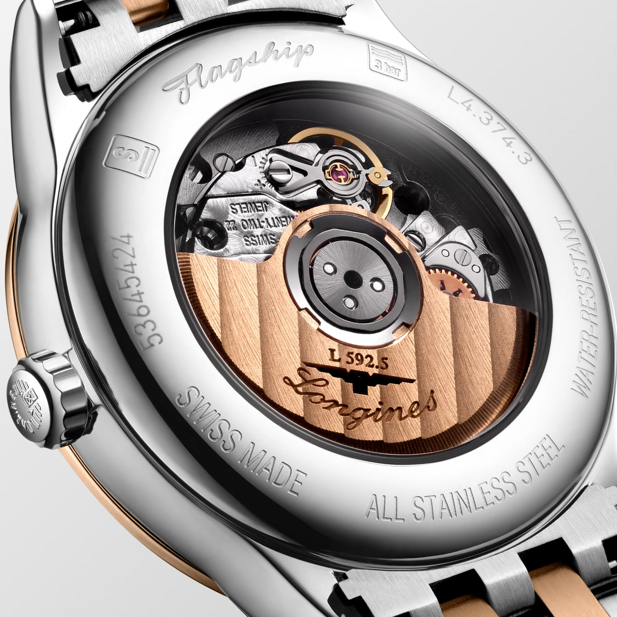 Longines Flagship Classic 30mm L4.374.3.98.7 Watch for Women - case-back close-up