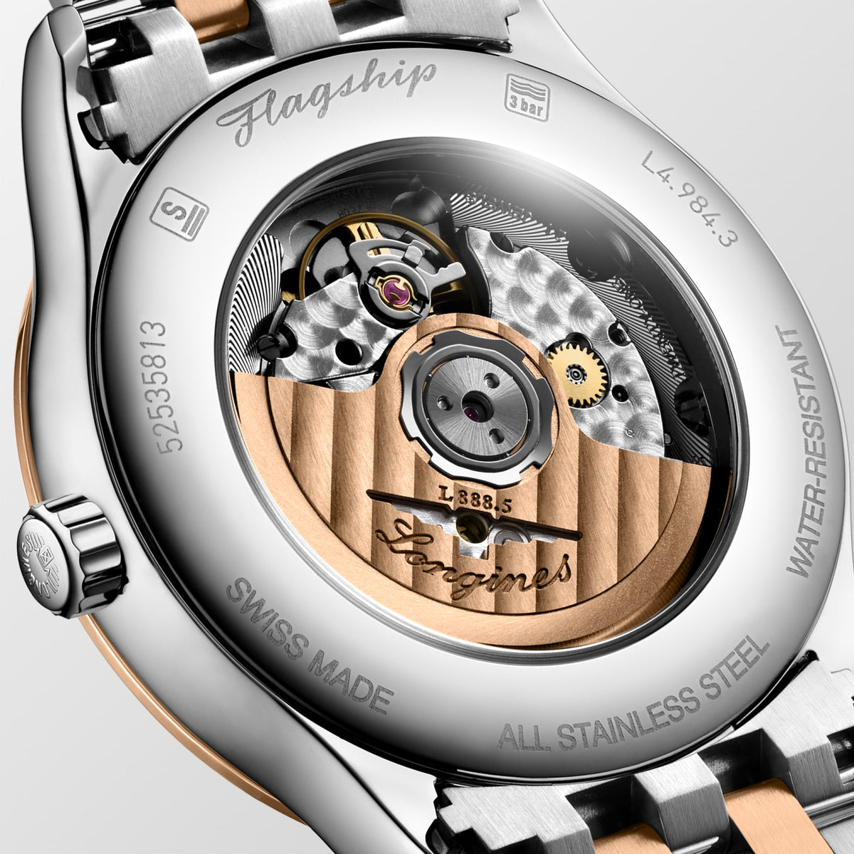 Longines Flagship Classic 40mm L4.984.3.77.7 Watch for Men - case-back close-up