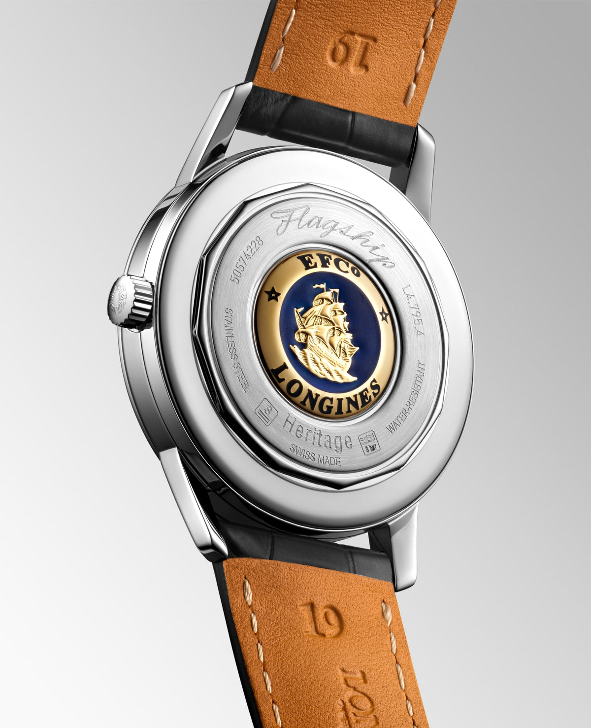 Longines Flagship Heritage 38.5mm L4.795.4.58.0 Watch for Men - case-back view