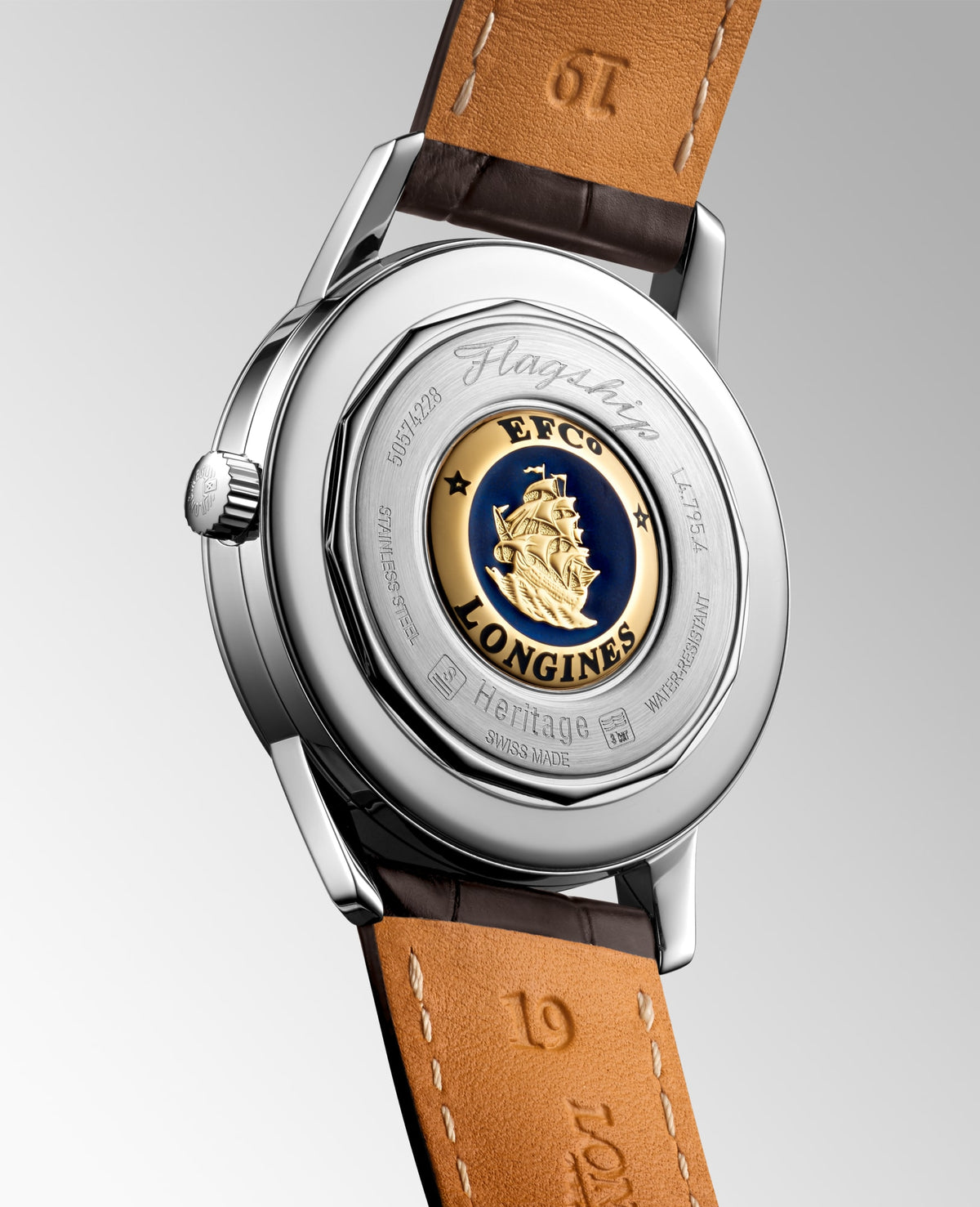 Longines Flagship Heritage 38.5mm L4.795.4.78.2 Watch for Men - case-back view