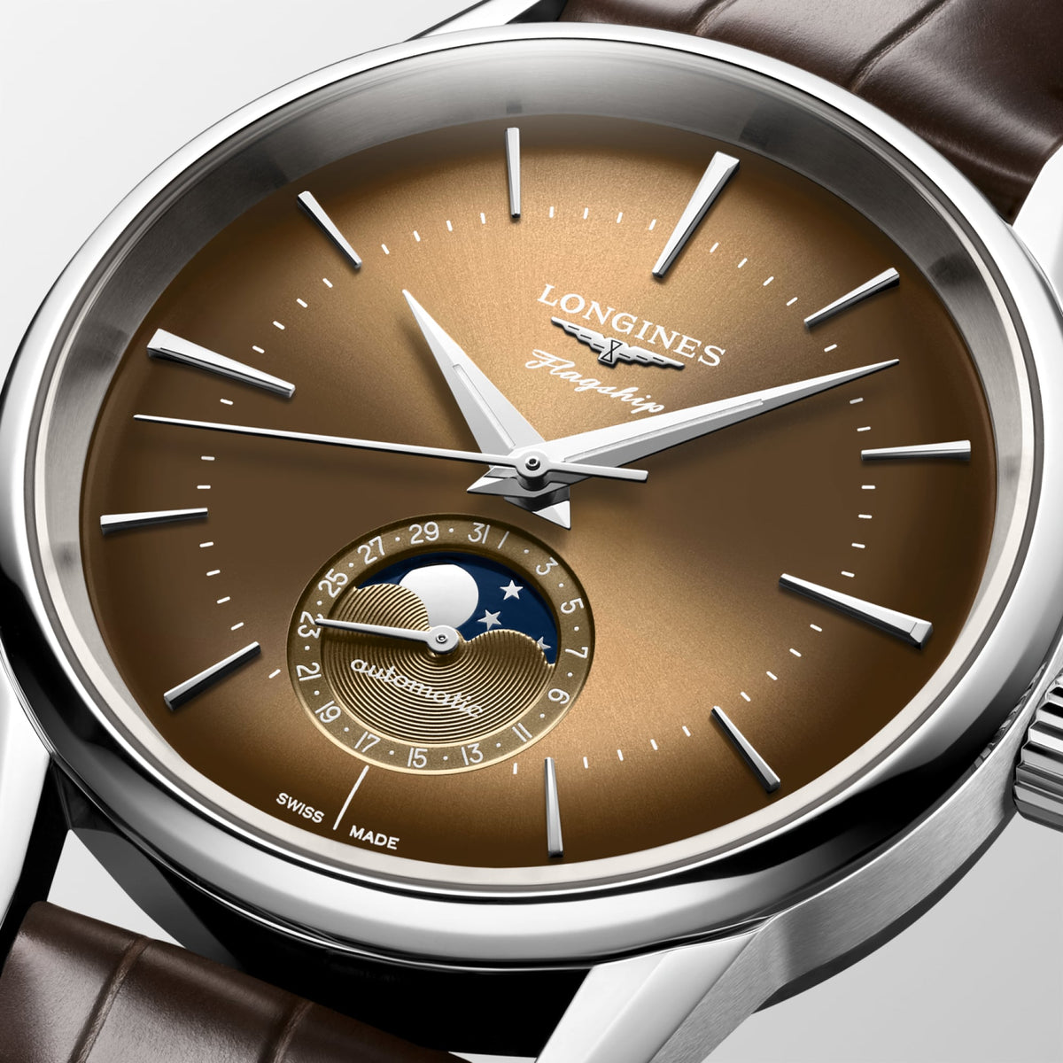 Longines Flagship Heritage Moonphase 38.5mm L4.815.4.62.2 Watch for Men - dial close-up