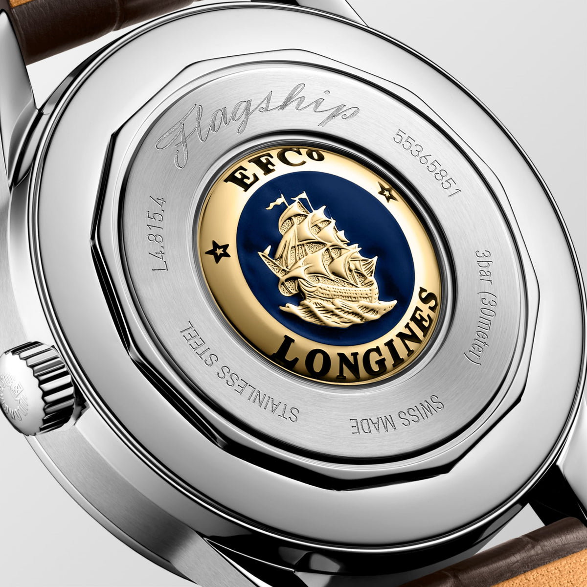 Longines Flagship Heritage Moonphase 38.5mm L4.815.4.62.2 Watch for Men - case-back close-up