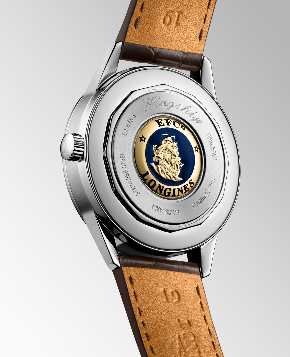 Longines Flagship Heritage Moonphase 38.5mm L4.815.4.78.2 Watch for Men - case-back view